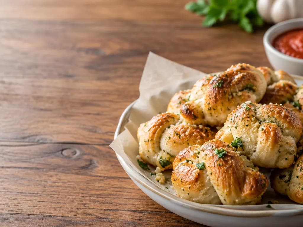 Garlic knots at a pizzeria